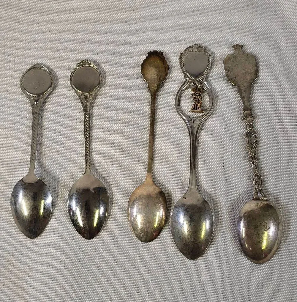 Vintage Travel Souvenir Collector Spoons - Lot of 5